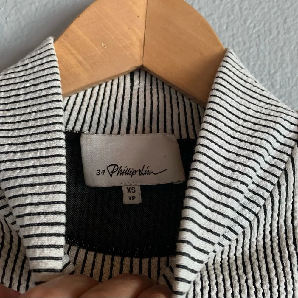 3.1 Phillip Lim Mock Neck Stripped Long Sleeve Sweater Size XS - Picture 3 of 4